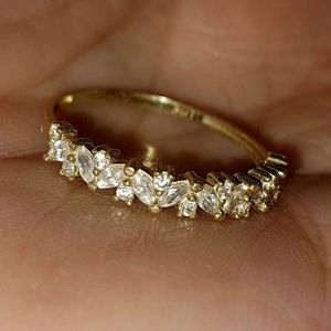 10k yellow gold cz ring